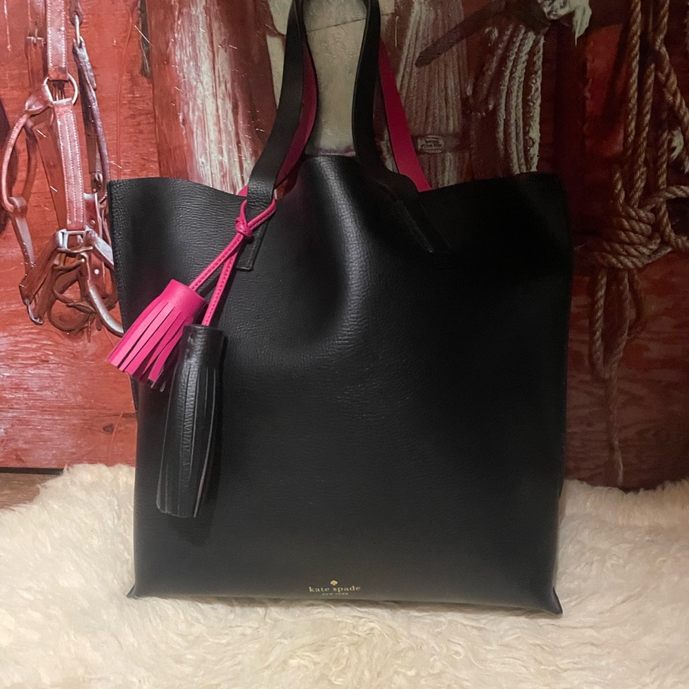Kate Spade XXL black leather tote bag